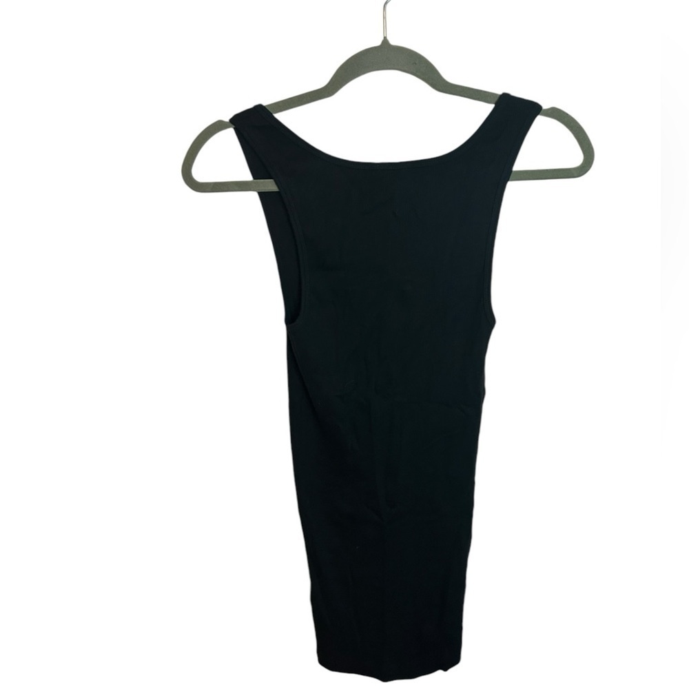 NWT J.Crew Black Ribbed Ruffle Henley Tank - Picture 2 of 5